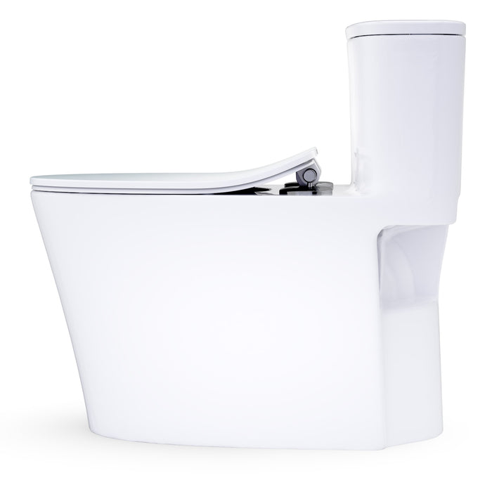 TOTO MS686234CUFG#01 Aurora 1G One-Piece Elongated 1.0 GPF Universal Height Toilet with Slim Seat, Cotton White