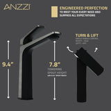 ANZZI L-AZ904MB-BN Single Handle Bathroom Sink Faucet with Pop-up Drain in Matte Black & Brushed Nickel