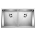 Blanco 516211 Precision R0 28" 50/50 Double Bowl Undermount Stainless Steel Kitchen Sink