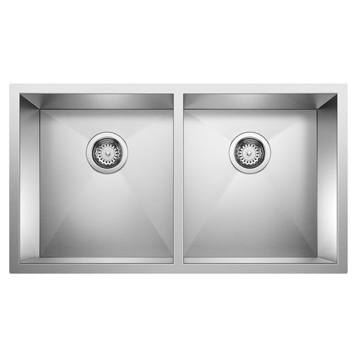 Blanco 516211 Precision R0 28" 50/50 Double Bowl Undermount Stainless Steel Kitchen Sink