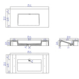 ALFI Brand ABCO40R 40" Solid Concrete Rectangular Countertop Sink