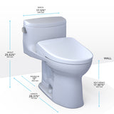 TOTO MW6344726CEFG#01 WASHLET+ Supreme II One-Piece Toilet and WASHLET+ S7 Bidet Seat