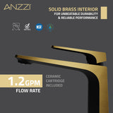 ANZZI L-AZ904MB-BG Single Handle Bathroom Sink Faucet with Pop-up Drain in Matte Black & Brushed Gold