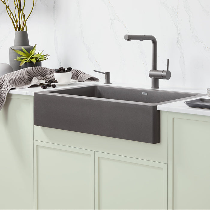 Blanco 527417 Vintera SILGRANIT 30" Single Bowl Apron-Front Farmhouse Sink - Volcano Gray