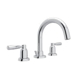 Rohl U.3955LS-APC-2 Perrin and Rowe Holborn 3-Hole Tubular C-Spout Widespread Bathroom Faucet