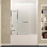 ANZZI SD05401CH-3260L 5 ft. Bathtub in White with 48" x 58" Frameless Tub Door in Polished Chrome