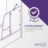 ANZZI SD-AZ8076-01CH Pacific Series 48" by 58" Frameless Hinged Tub Door in Chrome