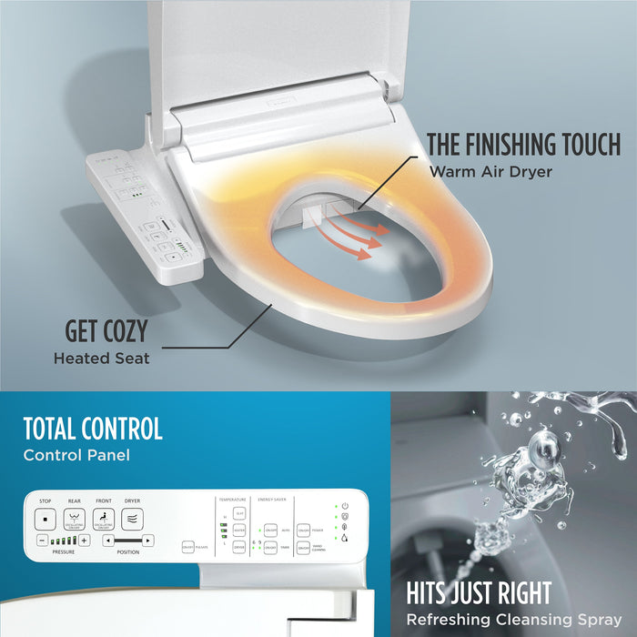 TOTO SW3024#01 WASHLET KC2 Heated Bidet Toilet Seat with SoftClose Lid, Elongated, Cotton White
