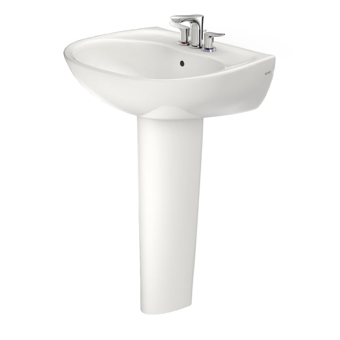 TOTO LPT241.4G#11 Supreme Oval Basin Pedestal Bathroom Sink for 4 Inch Center Faucets, Colonial White