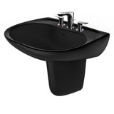 TOTO LHT242.8#51 Prominence Oval Wall-Mount Bathroom Sink and Shroud for 8" Center Faucets, Ebony