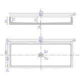 ALFI Brand ABCO39TR 39" Solid Concrete Gray Matte Trough Sink for the Bathroom