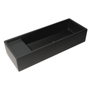 ALFI brand AB39TRBM 39" Black Matte Above Mount Fireclay Bathroom Trough Sink