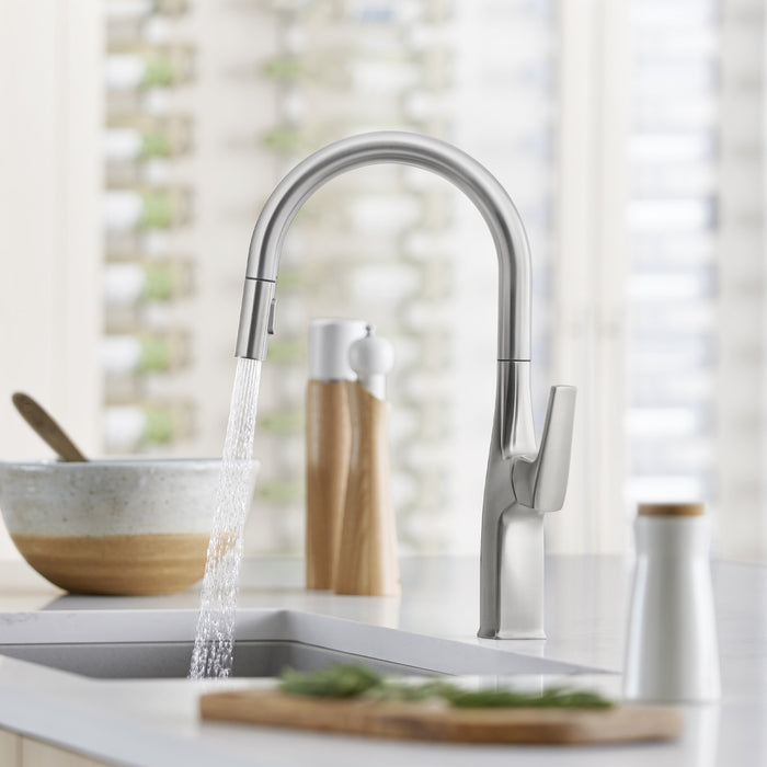 Blanco 442678 Rivana High-Arc Pull-Down Dual-Spray Kitchen Faucet - PVD Steel