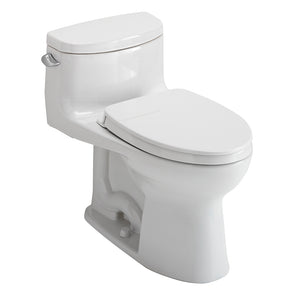 TOTO Supreme II One-Piece Elongated 1.28 GPF Universal Height Toilet with CEFIONTECT and SS124 SoftClose Seat, WASHLET+ Ready, Cotton White - MS634124CEFG#01