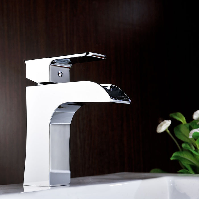 ANZZI L-AZ019 Forza Series Single Hole Single-Handle Low-Arc Bathroom Faucet in Polished Chrome