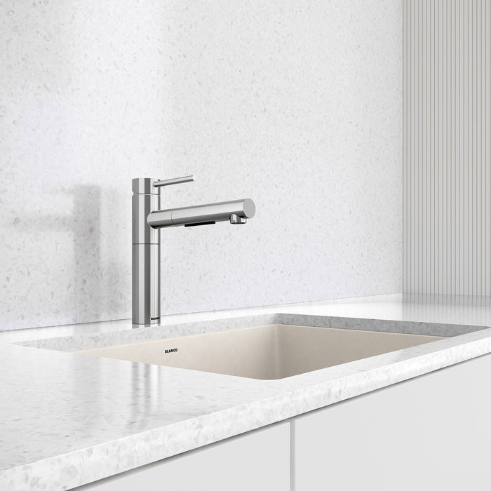 Blanco 527559 Alta II Low Arc Pull-Out Dual-Spray Kitchen Faucet - PVD Steel