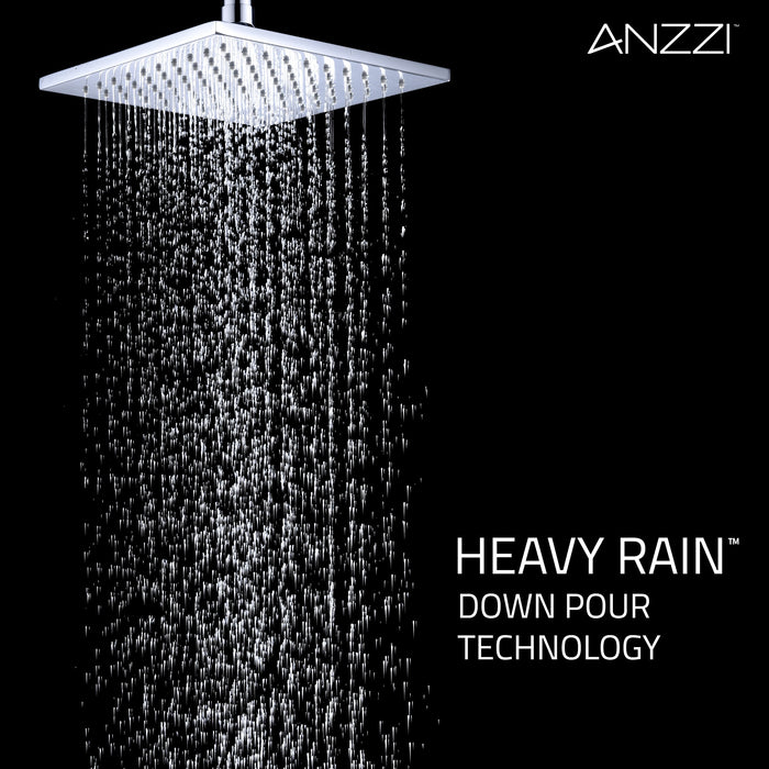 ANZZI SH-AZ041 Viace Series 1-Spray 12.55" Fixed Showerhead in Polished Chrome