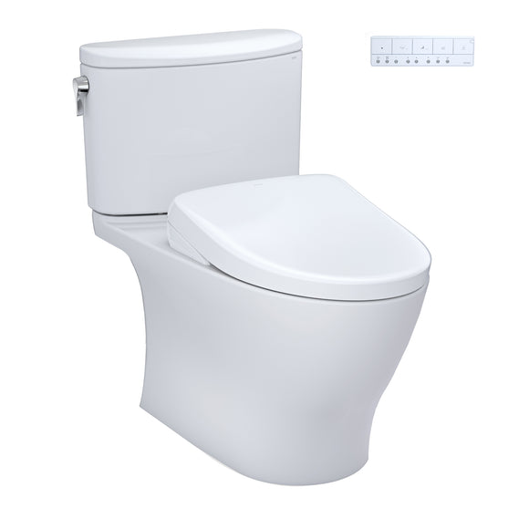 TOTO WASHLET+ Nexus 1G Two-Piece Elongated 1.0 GPF Toilet with Auto Flush S7 Contemporary Bidet Seat, Cotton White - MW4424726CUFGA#01