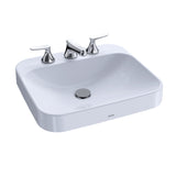 TOTO LT415.8G#01 Arvina Rectangular 20" Bathroom Sink with CEFIONTECT for 8" Center Faucets, Cotton White