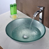 ANZZI LS-AZ055 Spirito Series Deco-Glass Vessel Sink in Churning Silver