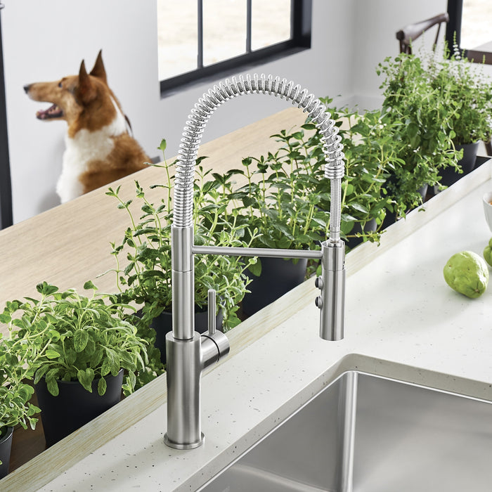Blanco 401918 Catris Semi-Pro Pull-Down Dual-Spray Kitchen Faucet - PVD Steel