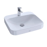 TOTO LT415G#01 Arvina Rectangular 20" Bathroom Sink with CEFIONTECT for Single Hole Faucets, Cotton White