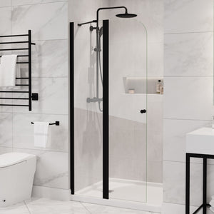 ANZZI Romance 72-in. x 33.5-in. Frameless Swinging Shower Door in Matte Black