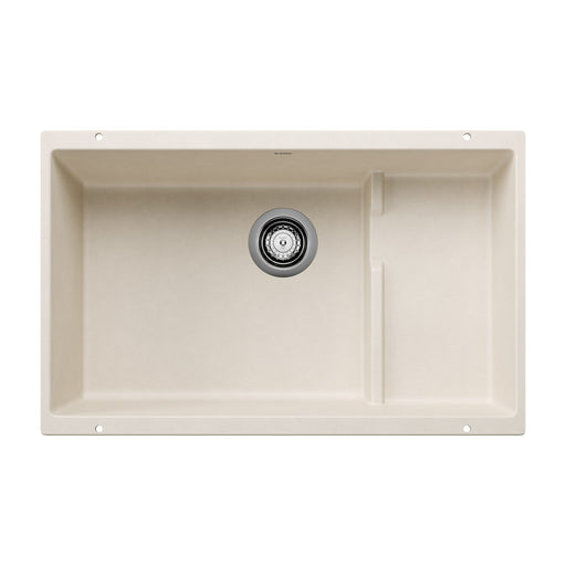 Blanco 527406 Precis Cascade SILGRANIT 29" Single Bowl Undermount Kitchen Sink with Colander - Soft White