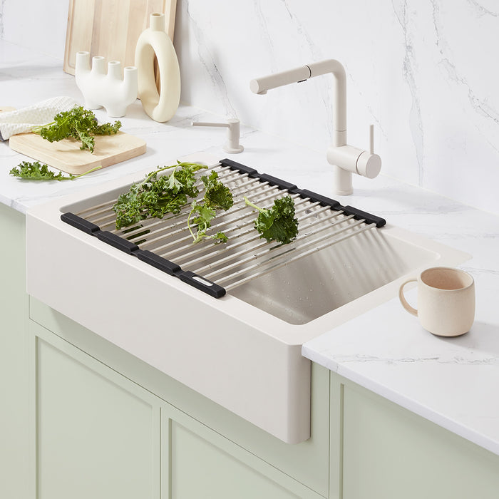 Blanco 526963 Linus Low Arc Pull-Out Dual-Spray Kitchen Faucet - Soft White