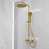 ANZZI SH-AZ101BG Heavy Rainfall Stainless Steel Shower Bar with Hand Sprayer in Brushed Gold