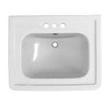 TOTO LPT530.4N#01 Promenade Rectangular Pedestal Bathroom Sink for 4" Center Faucets, Cotton White