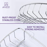 ANZZI AC-AZSC64CH 3-Piece Corner Shower Caddy Shelf Set with 8 Adhesive in Chrome