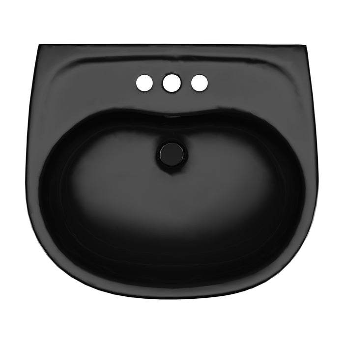 TOTO LHT241.4#51 Supreme Oval Wall-Mount Bathroom Sink and Shroud for 4 Inch Center Faucets, Ebony