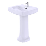 TOTO LPT972#01 Guinevere 24-3/8" x 19-7/8" Pedestal Bathroom Sink for Single Hole Faucets, Cotton White