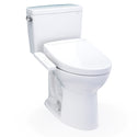 TOTO Drake Washlet+ Two-Piece Elongated 1.28 GPF Tornado Flush Toilet with S2 Bidet Seat, Cotton White - MW7763346CEG#01