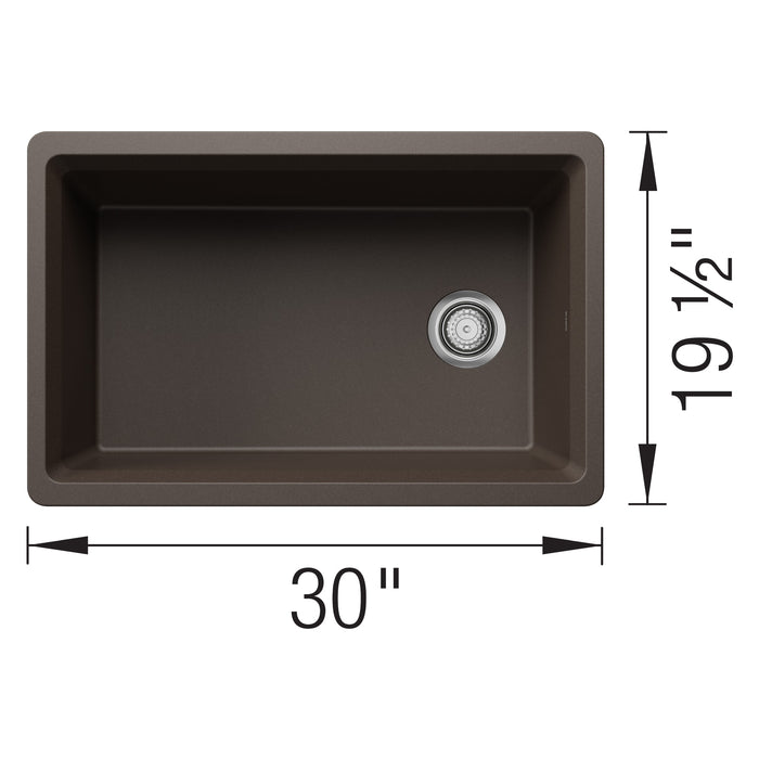 Blanco 443308 Inteos SILGRANIT 30" Single Bowl Undermount Workstation Kitchen Sink - Cafe