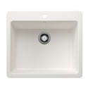 Blanco 443221 Liven SILGRANIT 25" Single Bowl Dual Mount Kitchen Sink - White