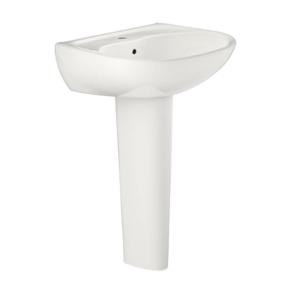TOTO Supreme Oval Basin Pedestal Bathroom Sink with CeFiONtect for Single Hole Faucets, Colonial White - LPT241G#11