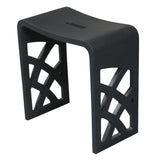 ALFI Brand ABST88BM Black Matte Solid Surface Resin Bathroom / Shower Stool