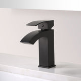 ANZZI L-AZ037MB Revere Series Single Hole Single-Handle Low-Arc Bathroom Faucet in Matte Black