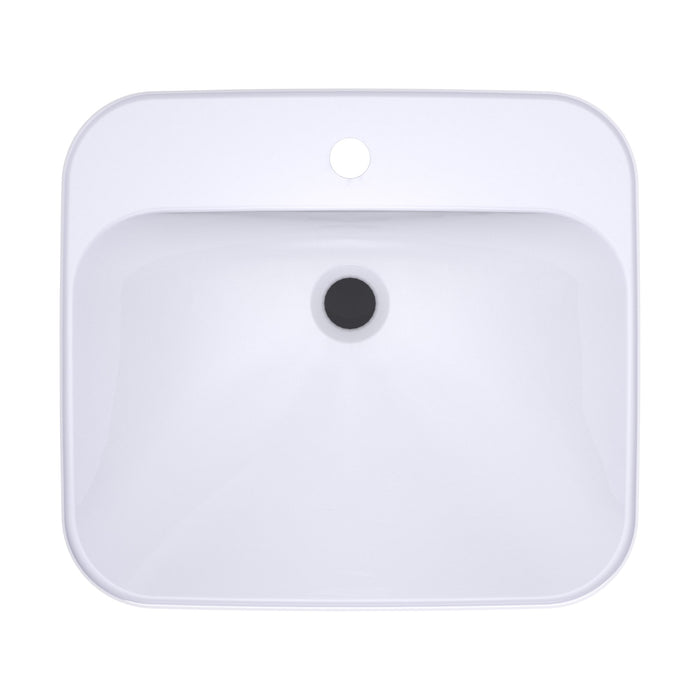 TOTO LT415G#01 Arvina Rectangular 20" Bathroom Sink with CEFIONTECT for Single Hole Faucets, Cotton White