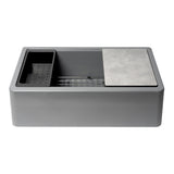 ALFI Brand AB33FARM-T Titanium 33" Granite Composite Single Bowl Drop-in Farm Sink