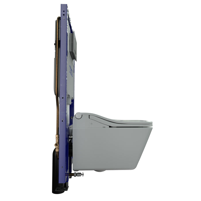 TOTO CWT4494549CMFGNA#MS WASHLET+ SP Wall-Hung Square Toilet with SW Bidet Seat and In-Wall Dual-Flush Tank