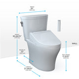 TOTO MW4483084CEMFGN#01 WASHLET+ Aquia IV Arc Two-Piece Elongated Dual Flush Toilet with C5 Bidet Seat