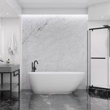 ANZZI FT-AZ401-59 Ami 59" Acrylic Flatbottom Freestanding Bathtub in White