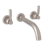 Rohl U.3331LS-STN/TO Perrin and Rowe Holborn Wall Mount 3-Hole Tubular Spout Tub Set