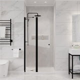 ANZZI SD-AZ14-01MB Romance 72" x 33.5" Frameless Swinging Shower Door in Matte Black