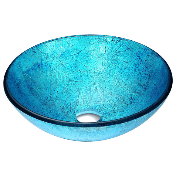 Accent Series Deco-Glass Vessel Sink in Blue Ice