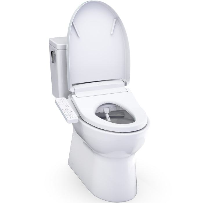 TOTO MW4723346CUFG#01 Glaston WASHLET+ S2 Two-Piece Elongated 1.0 GPF Universal Height Toilet in Cotton White