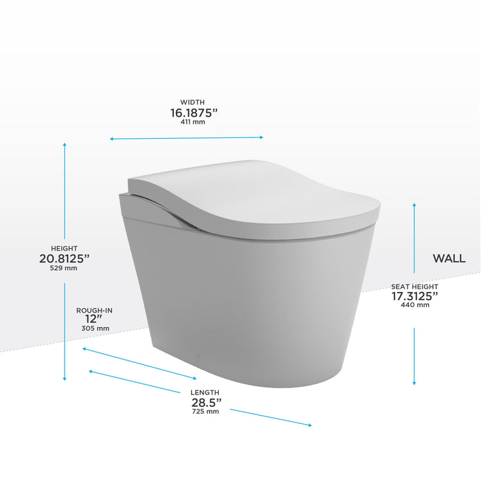 TOTO MS8732CUMFG#MW NEOREST LS Dual Flush 1.0 or 0.8 GF Integrated Bidet Toilet, Matte White